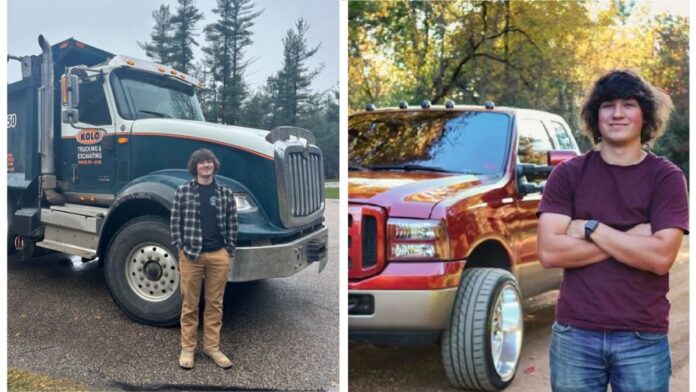 Andrew Mueller infront of a truck