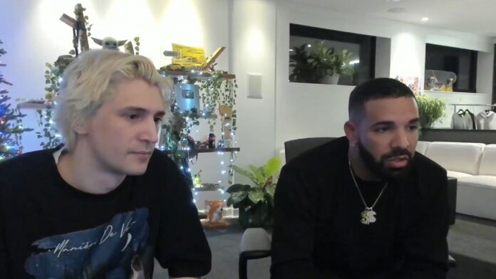 Drake in xQc live Kick Stream