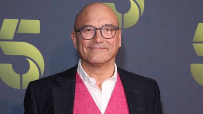 Gregg Wallace wearing a pink sweater