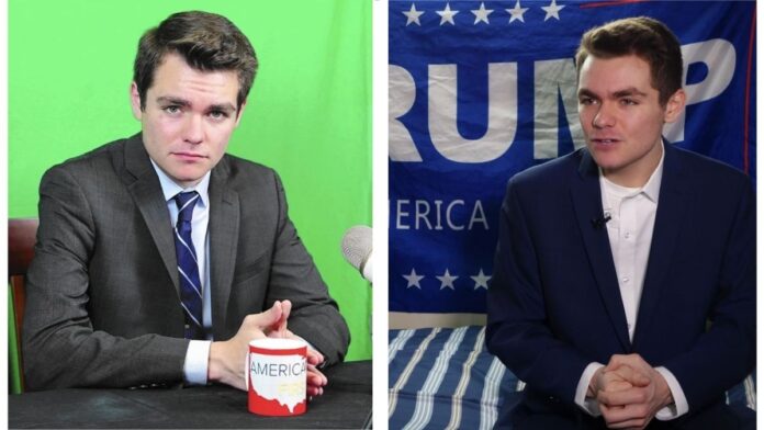 Nick Fuentes in front of a green screen