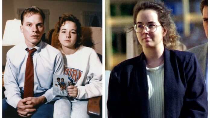 Susan Smith holding a picture of her children