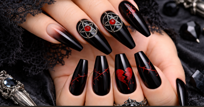 Gothic Valentine Nails