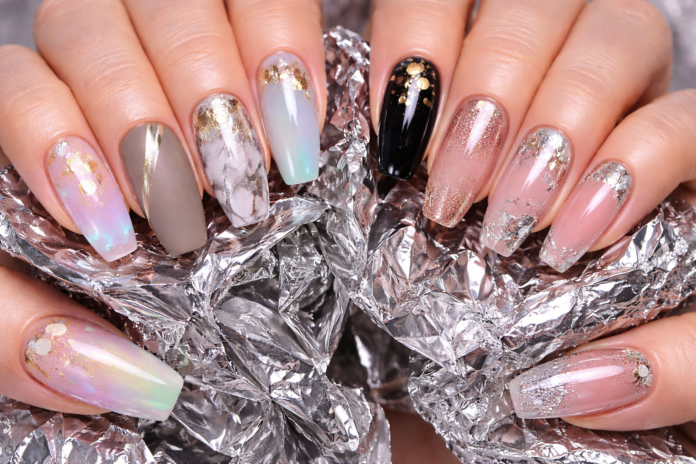 Metallic foil nails